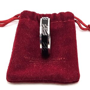 Gento by Effy Men's Stainless Carbon Fiber Wedding Band Sz 14